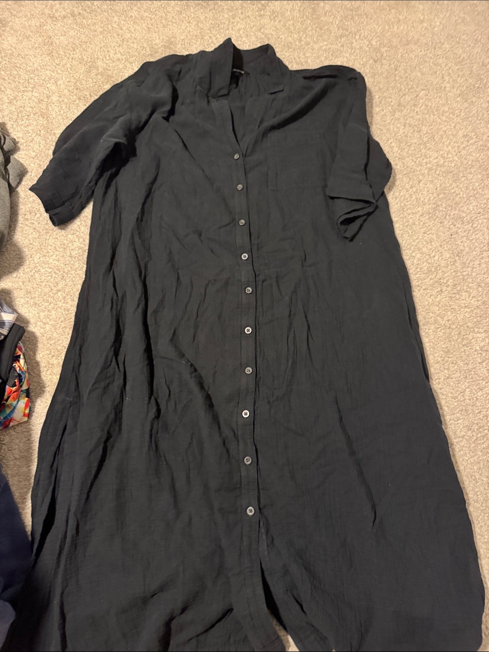 Madewell Black Button-Front Maxi Dress